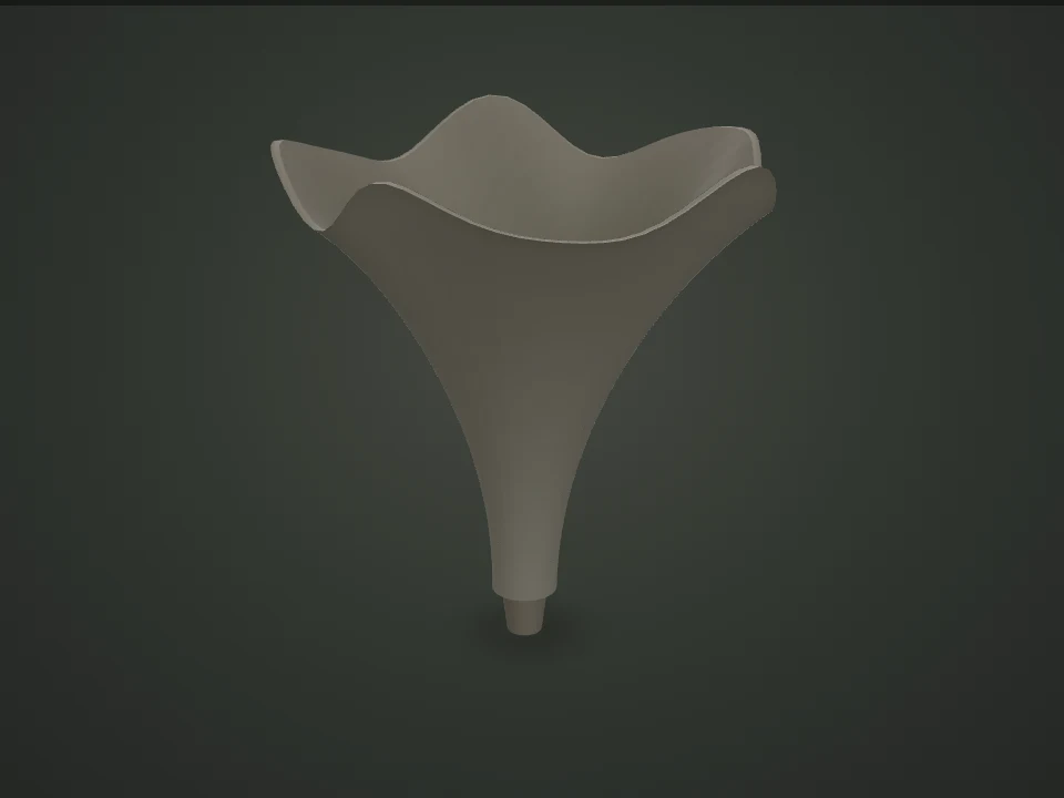 Black trumpet — Illustrative 3D model preview
