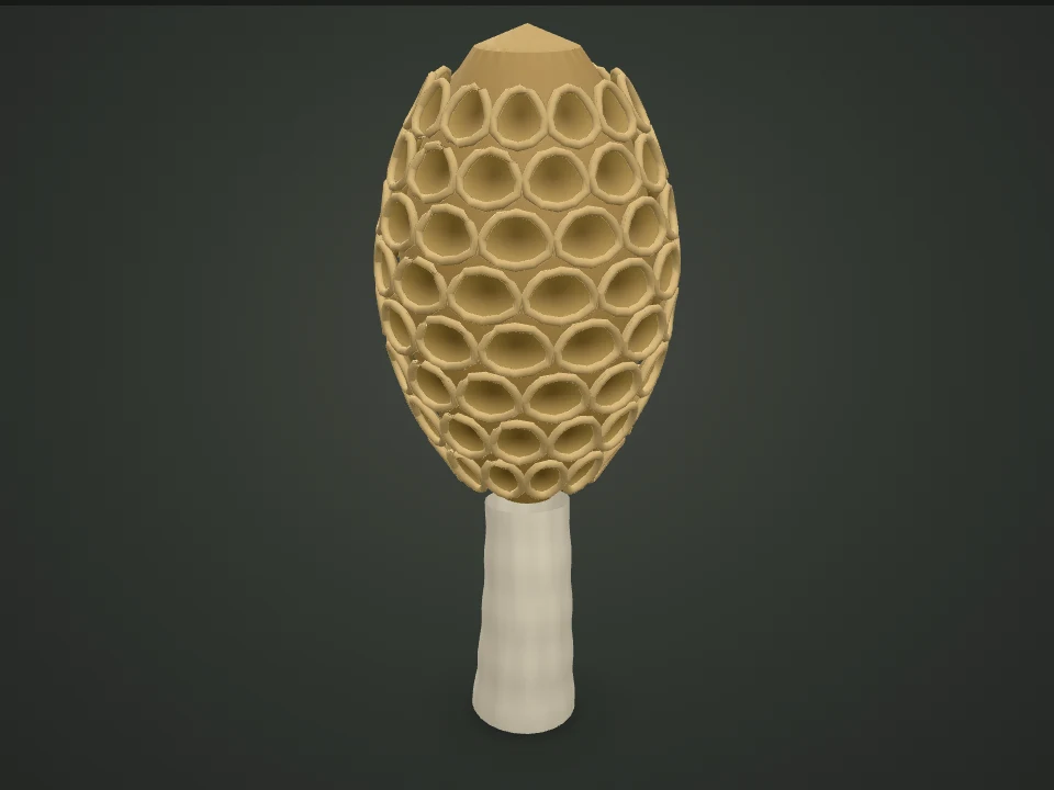 Yellow morel — Illustrative 3D model preview