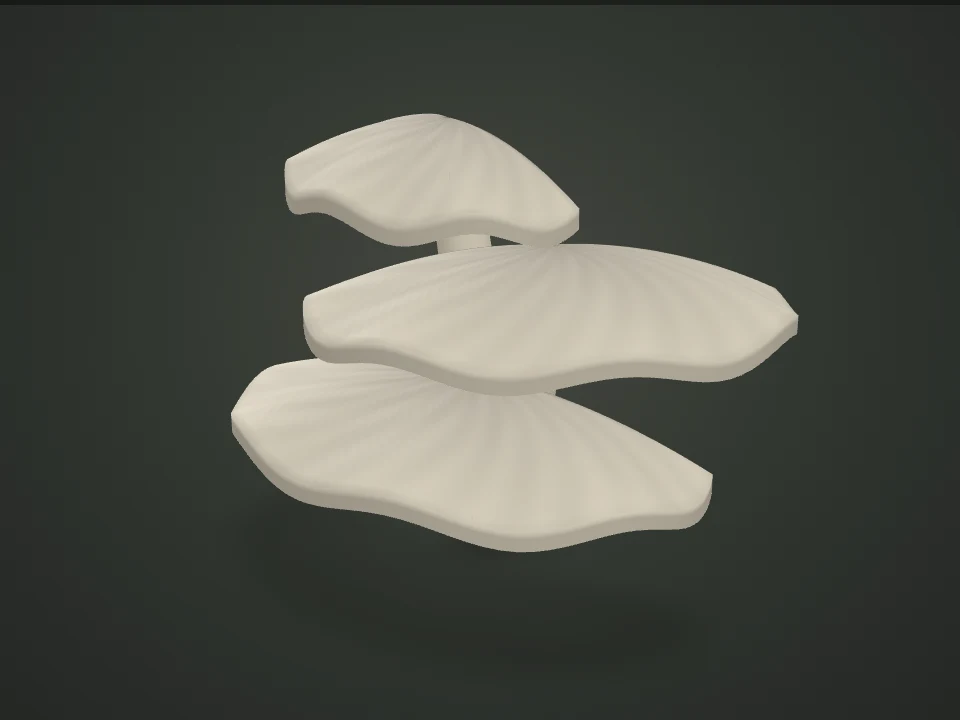 Oyster mushroom — Illustrative 3D model preview
