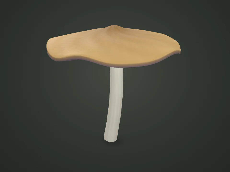 Landslide mushroom — Illustrative 3D model preview